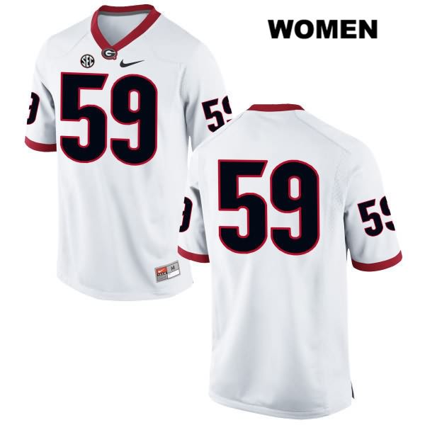 Georgia Bulldogs Women's Matthew Herzwurm #59 NCAA No Name Authentic White Nike Stitched College Football Jersey JAF1456EH